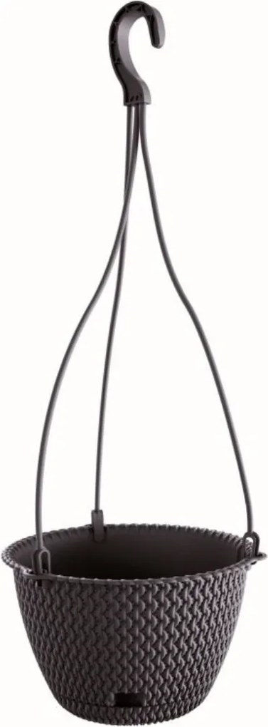 PROSPERPLAST Akasztós virágcserép SPLOFY ROUND W antracit 23cm