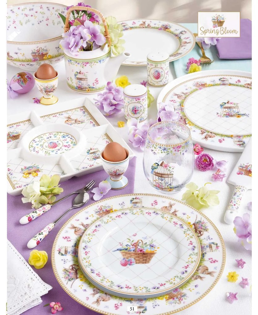Spring Bloom húsvéti porcelán só-borsszóró szett díszdobozban