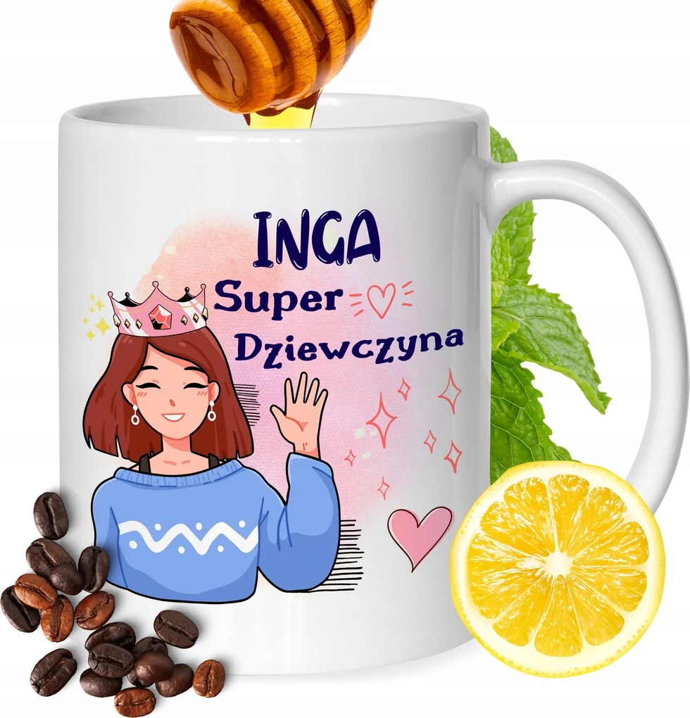 Bögre Inga Barátnő Feleség Ajándék Nyomtatott Fehér 330ml