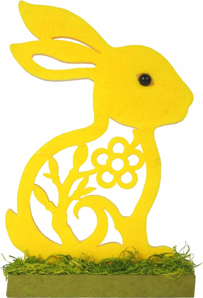 Húsvéti nyuszi fekvő habszivacs figura sárga