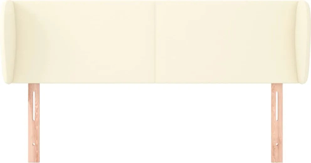 krémszínű műbőr szárnyas fejtámla 147x23x78/88 cm