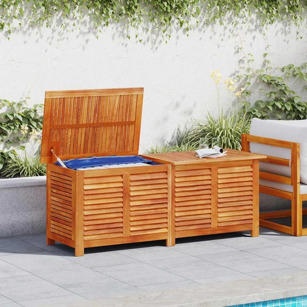 vidaXL tömör akácfa kerti tárolóláda zsaluval 150 x 50 x 56 cm