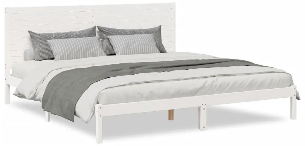 fehér tömör fa extra hosszú ágykeret matrac nélkül 200 x 220 cm