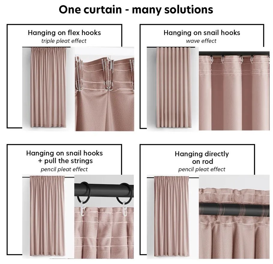 Világos rózsaszín bársony dimout (részleges sötétítő) függöny 140x270 cm Velto – Filumi