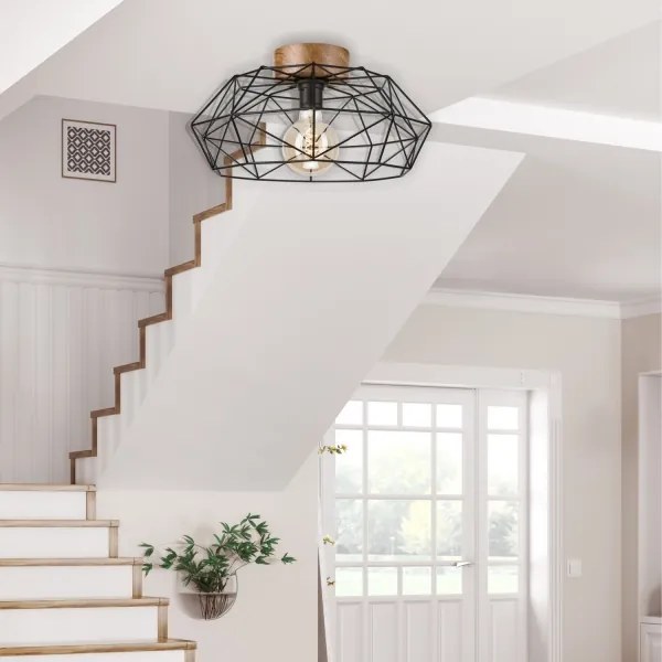 Brilagi - Mennyezeti lámpa WOODY BASKET 1xE27/60W/230V tölgy-dió