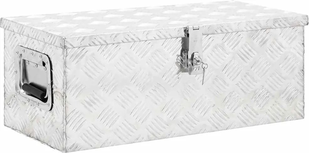 vidaXL ezüstszínű alumínium tárolóláda 70x31x27 cm