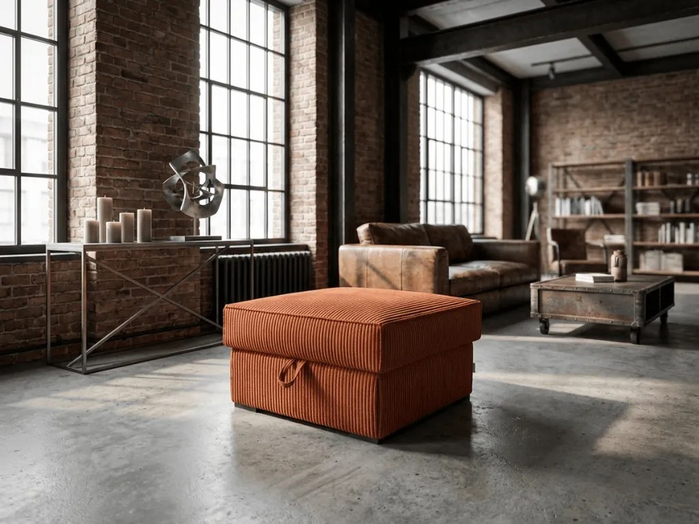 Terrakotta színű SMART COSARO taburet tárolóval 65x65 cm