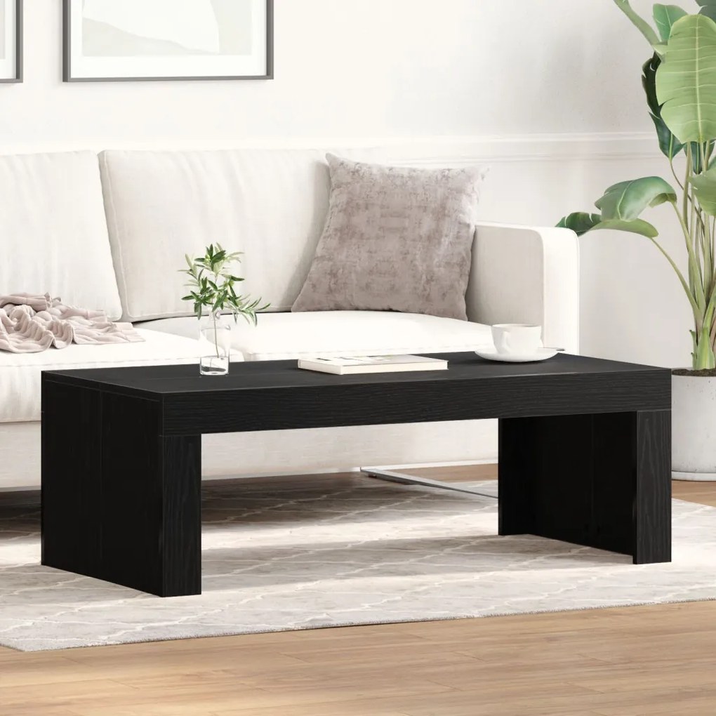 Fekete Tölgy Kávézóasztal 102x50x35 cm Műanyag Fa