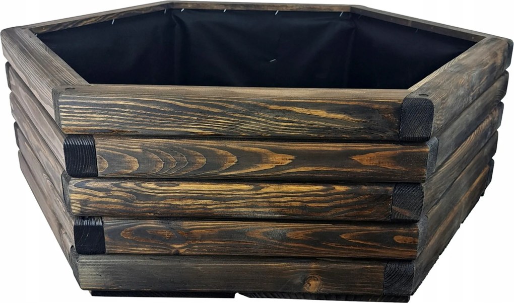 Hatszögletű Kerti Virágtartó Nagy Virágos Gyógynövények 80/73/30 Rózsafa Öko