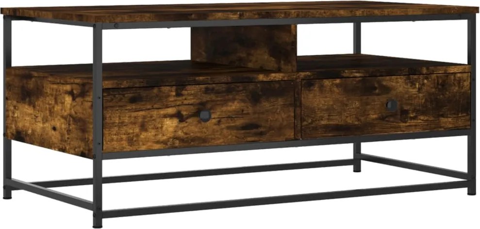 vidaXL füstös tölgy színű szerelt fa dohányzóasztal 100 x 51 x 45 cm