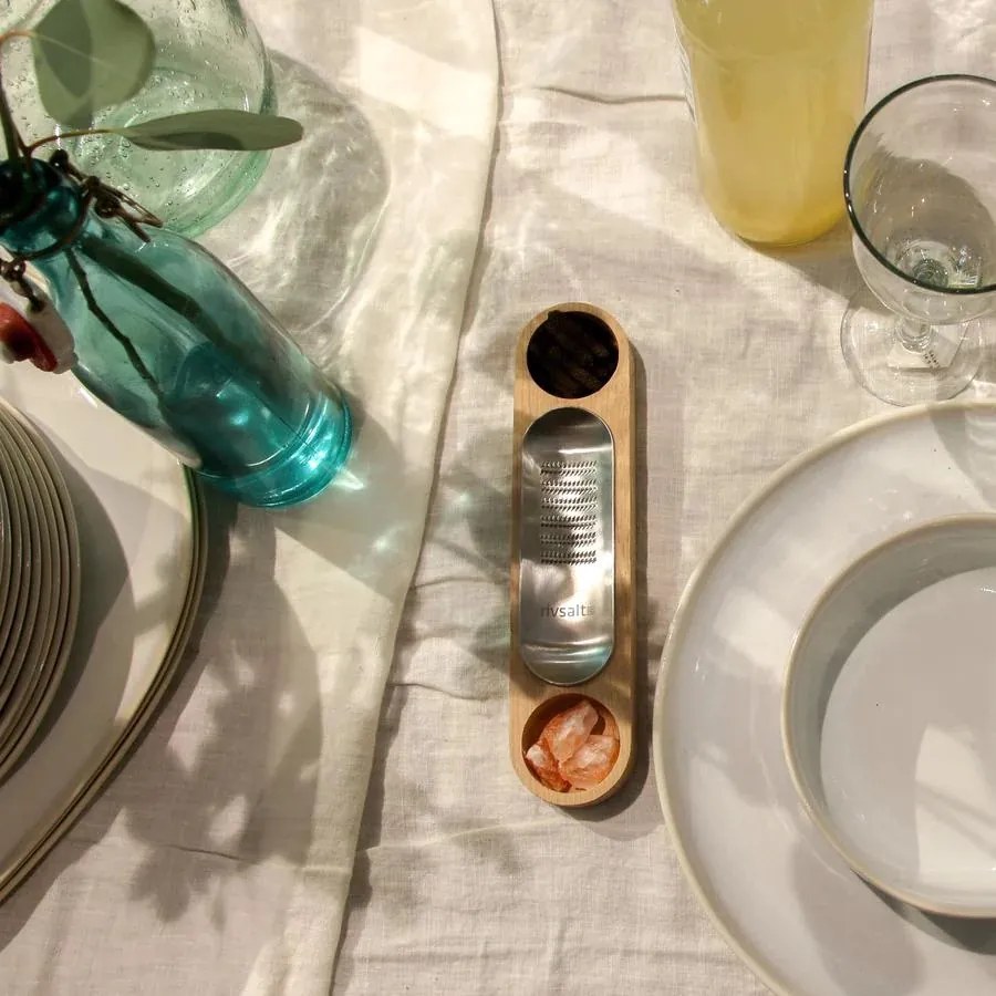 Set Spice Tasters reszelővel - só, bors, chilli ajándékcsomagolásban - rivsalt