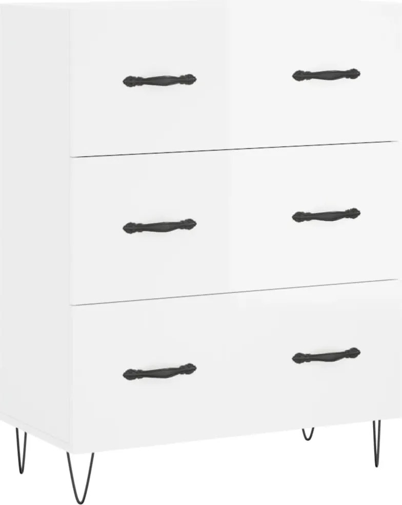 vidaXL magasfényű fehér szerelt fa tálalószekrény 69,5 x 34 x 90 cm