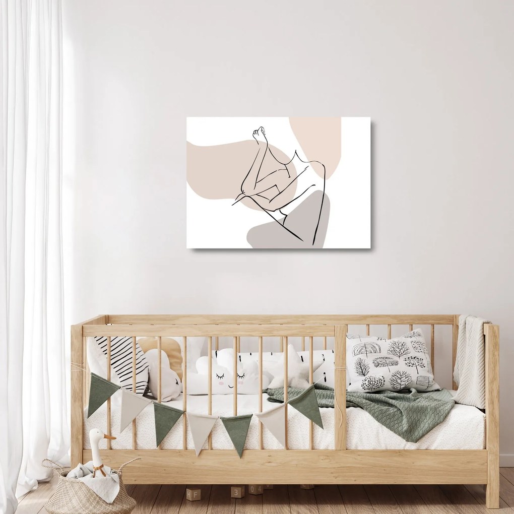 Üveg kép - Női test vonal művészet N⁰1 (70x50 cm)