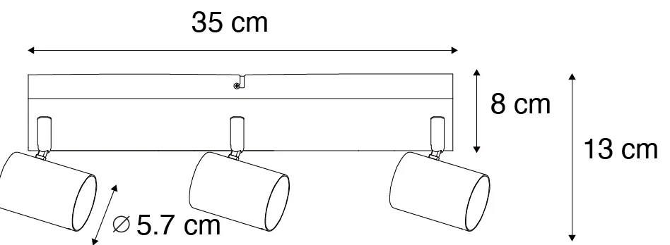 Okos mennyezeti spotlámpa bronz 3-lámpás állítható Wifi GU10 50mm-rel - Jeana
