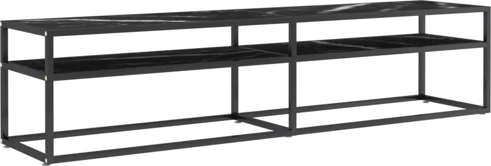vidaXL fekete márvány színű edzett üveg TV-szekrény 180 x 40 x 40,5 cm