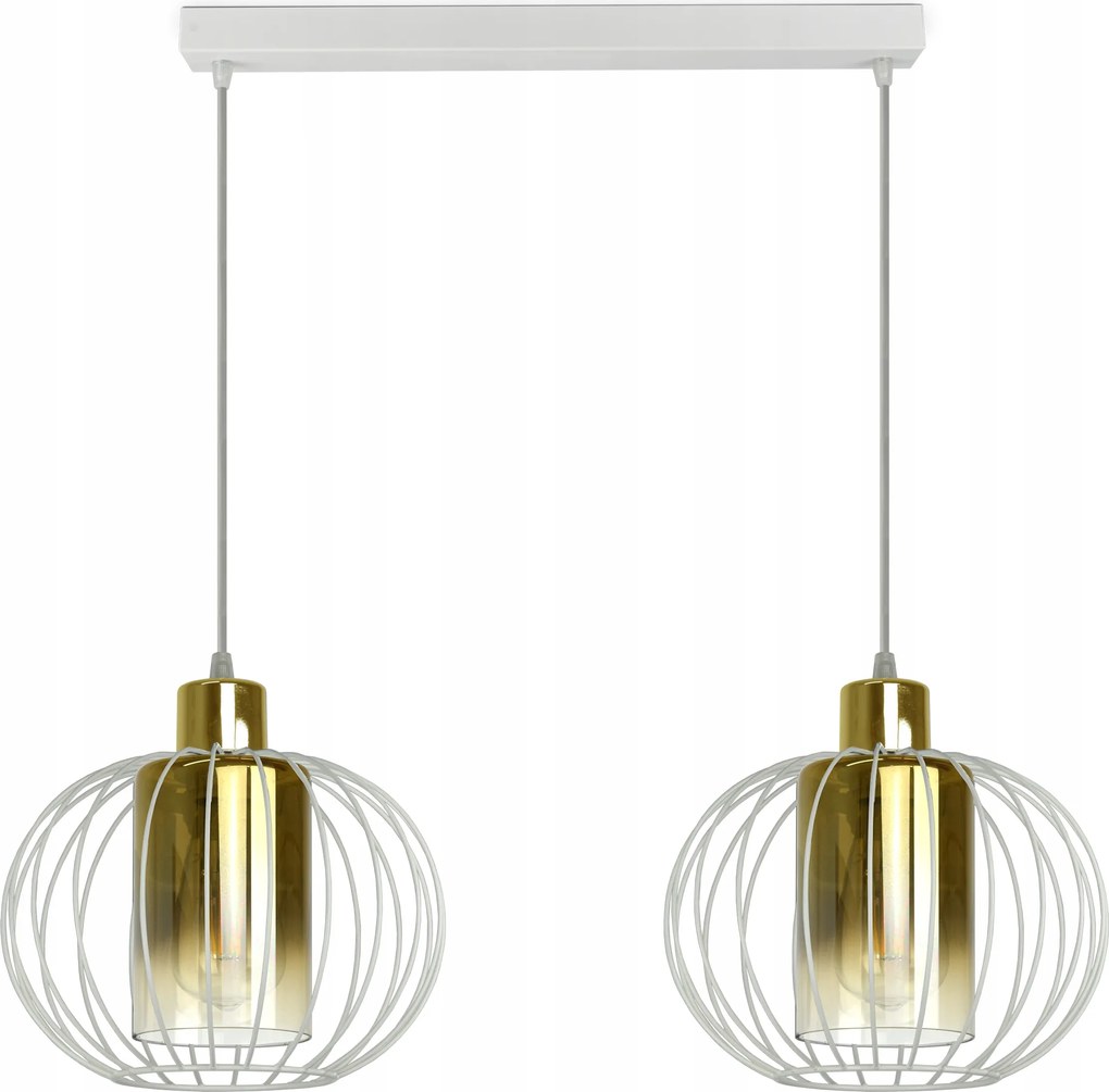 Glamour stílusú függőlámpa fehér arany réz