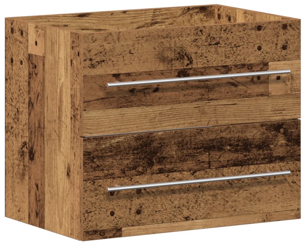 Mosdókagylós szekrény fiókkal 2 pcs Régi fa 60 x 38.5 x 48 cm