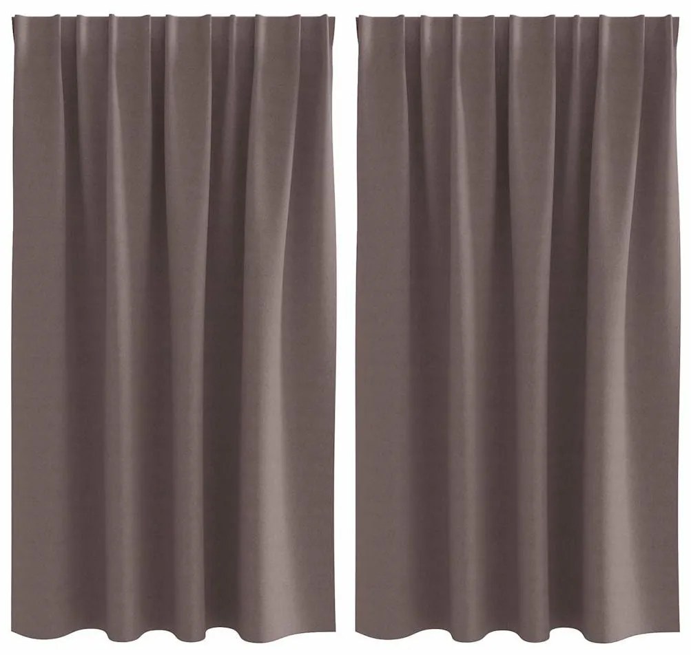 Függönyök függönyökkel 2 pcs sötétbarna 140x140cm Poliészter