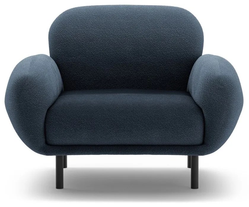 Sötétkék buklé fotel Poppy – Micadoni