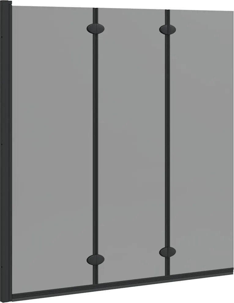 vidaXL Zuhanybeépítés Fekete 130 x 138 cm ESG üveg és alumínium