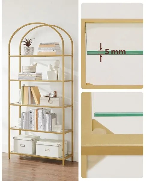 GLASY aranyszínű könyvespolc