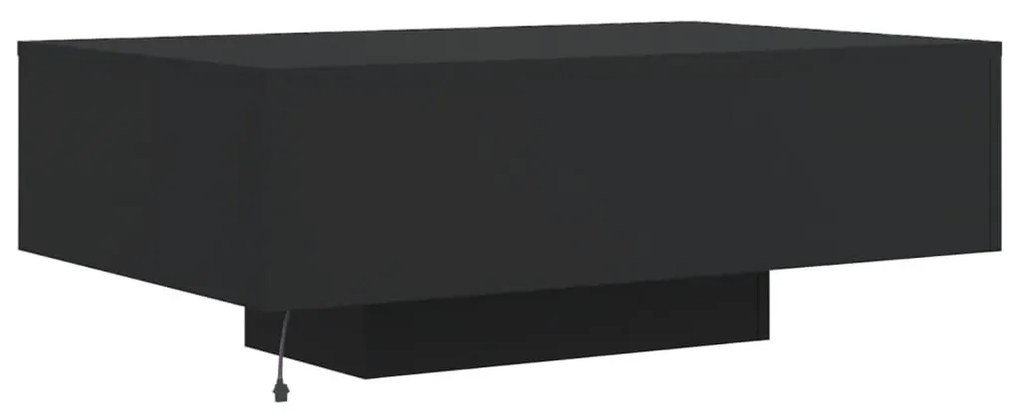fekete dohányzóasztal LED-lámpákkal 85 x 55 x 31 cm
