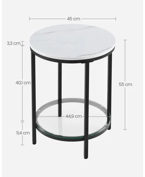 SID kisasztal fekete/fehér