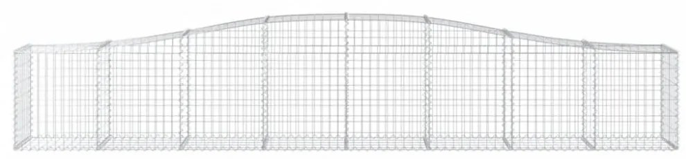 vidaXL 2 db íves horganyzott vas gabion kosár 400x50x60/80 cm
