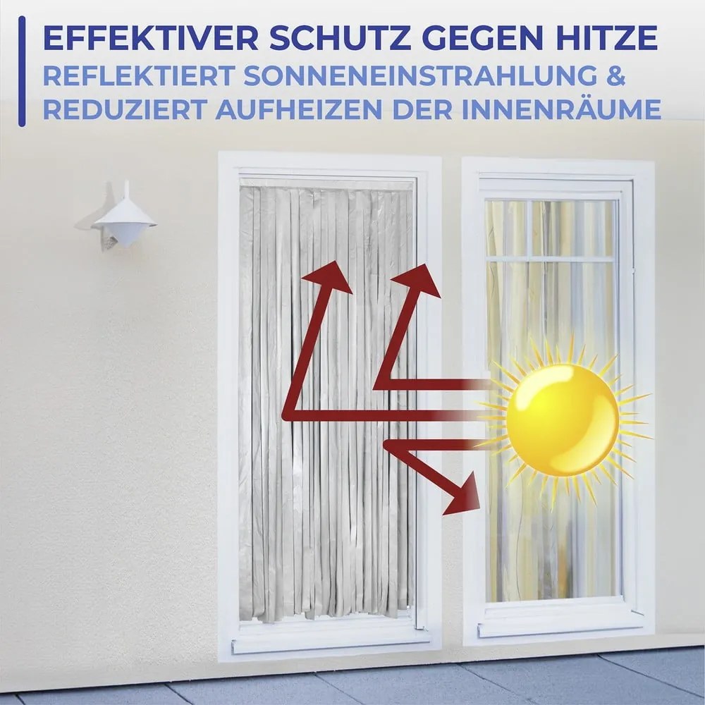 Fekete-ezüstszínű termo függöny ajtóra 90x200 cm – Maximex