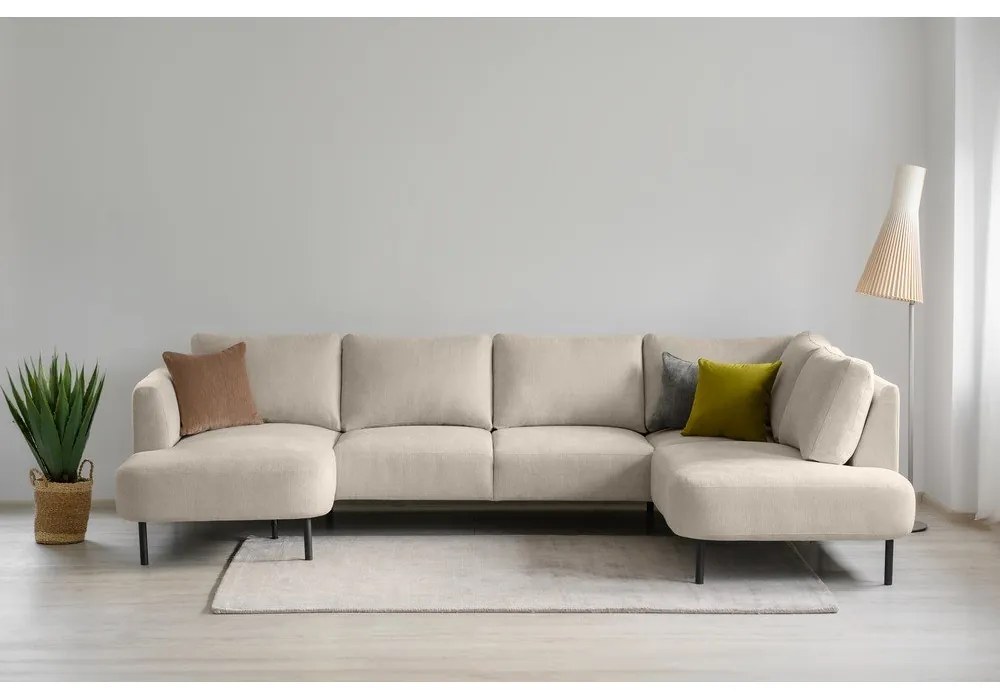 Bézs sarokkanapé (jobb oldali-U alakú) Hero – Scandic