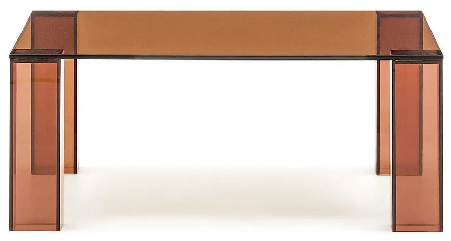 Barna üveg dohányzóasztal 85x85 cm Adularia – Kave Home