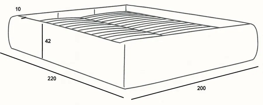 Bézs kárpitozott ágyneműtartós-ágytámla nélkül franciaágy ágyráccsal 180x200 cm Inera – Bobochic Paris