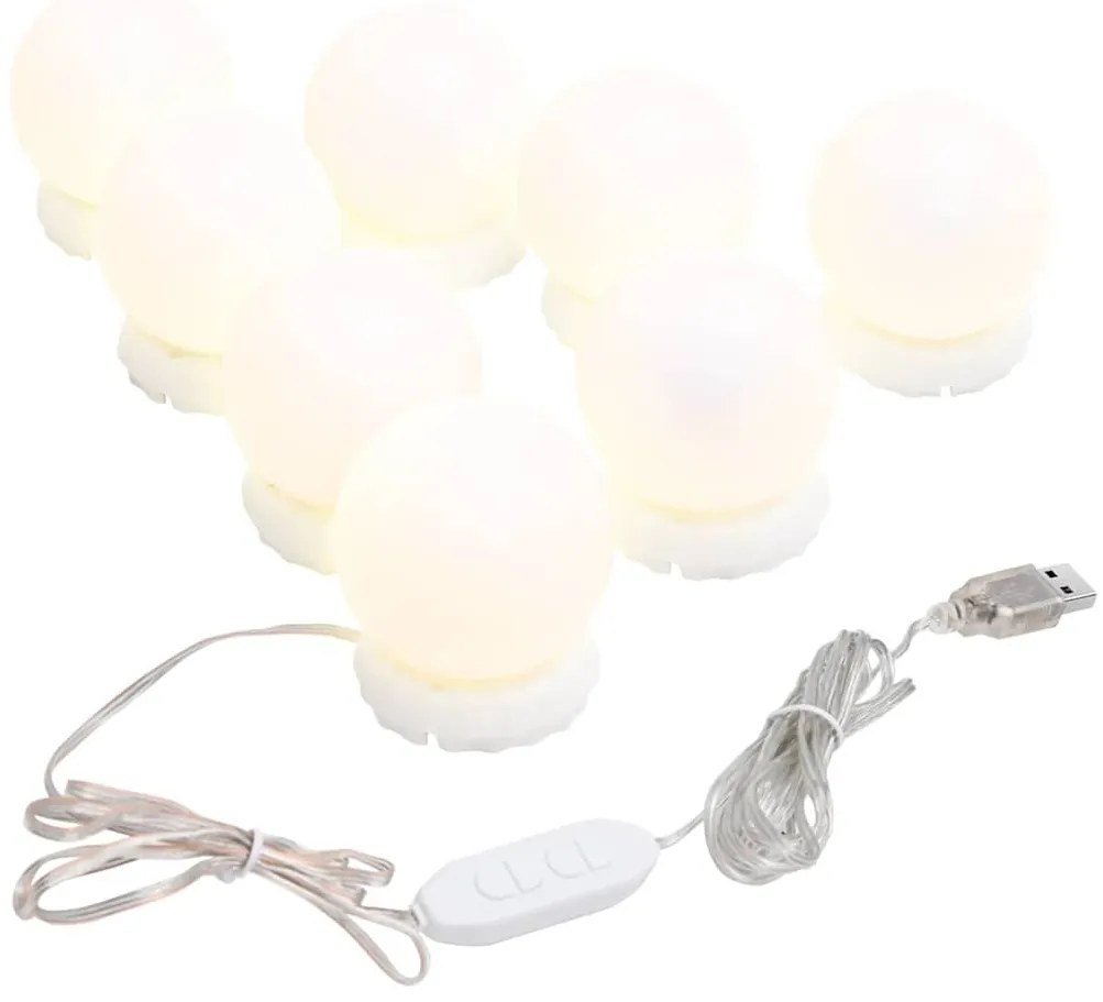 ívelt üvegtükör LED-lámpákkal 60 x 40 cm