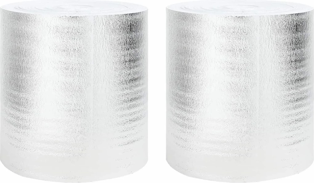 vidaXL Radiátor hővisszaverő fólia 2 pcs Ezüst 25 x 0,5 m Polietilén