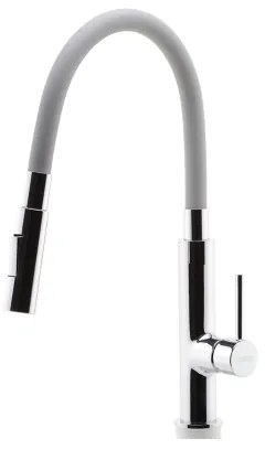 FERRO - Mosogató csap rugalmas karral fényezett króm/szürke