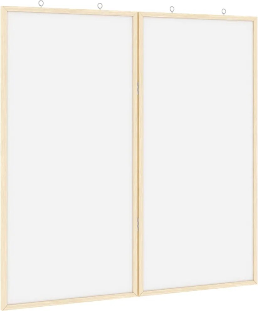 vidaXL Hirdetőtábla Fehér 80 x 80 x 1.4 cm Tömör fenyőfa