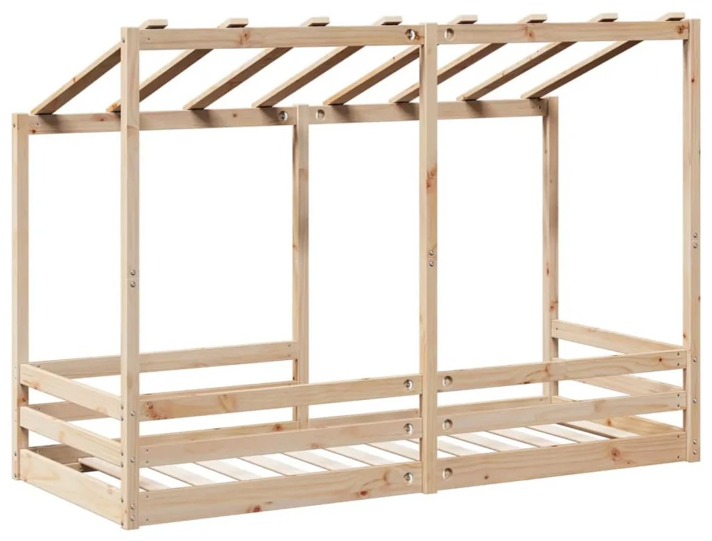 tömör fenyőfa gyerekágy tetővel 75 x 190 cm
