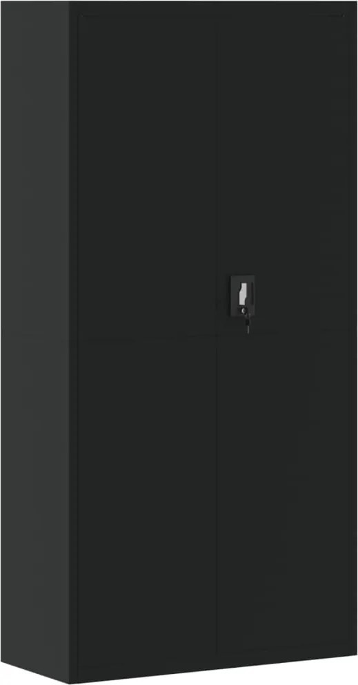 vidaXL fekete acél irattartó szekrény 90x40x180 cm