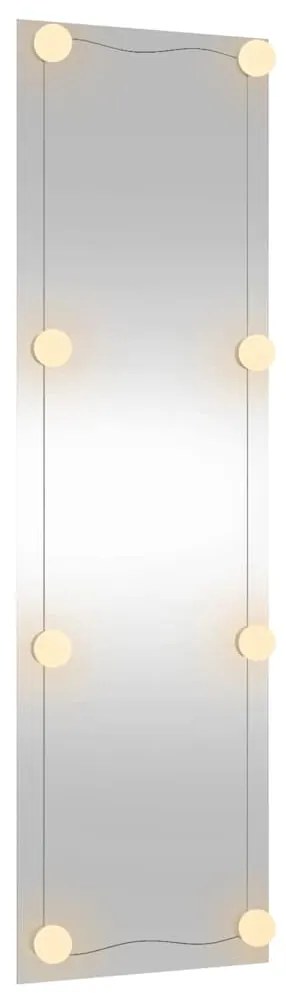 téglalap alakú üveg falitükör LED fényekkel 30 x 100 cm