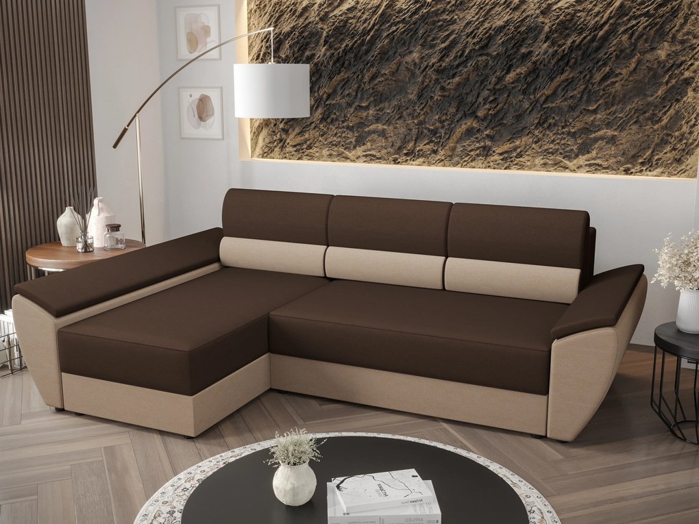 Sarok ülőgarnitúra Radiant L3 (sötétbarna + bézs) (B). 1062236