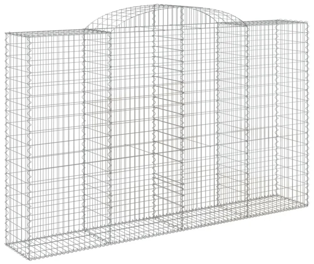 6 db íves horganyzott vas gabion kosár 300x50x180/200 cm