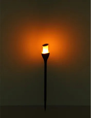 Globo 36704 Solar lámpa, műanyag fekete matt, műanyag átlátszó, műanyag fehér, nyomáskapcsoló, tűzhatás, akkumulátorral: AA 800mAh 1,2V, IP44, ø: 75mm, M: 645mm, 2 magasság lehetséges, 64,5 cm vagy 47 cm, tartozék:12x LED 0,2 W 3V, 1600K