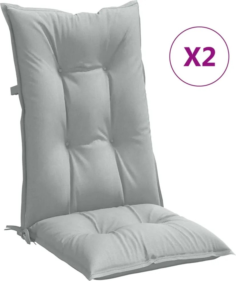vidaXL 2 db világosszürke szövet magas háttámlájú székpárna 120x50x7cm