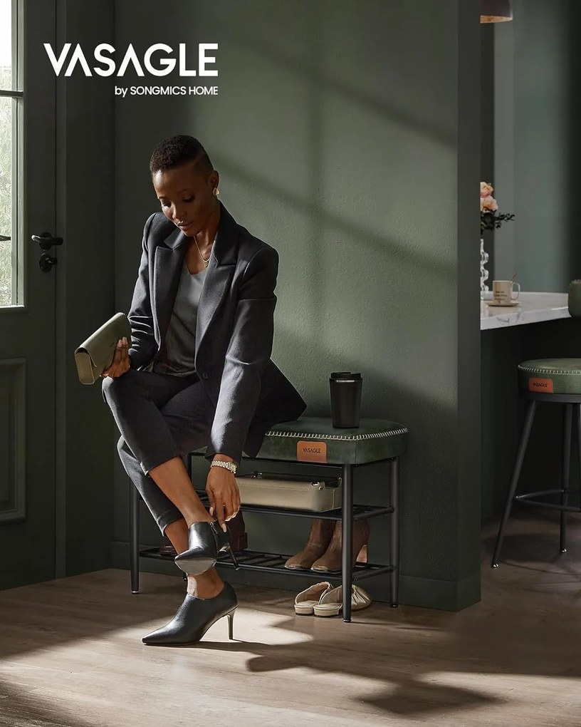 Ekho cipőpad, bejárati cipőtartó 30x80x50 cm, erdőzöld