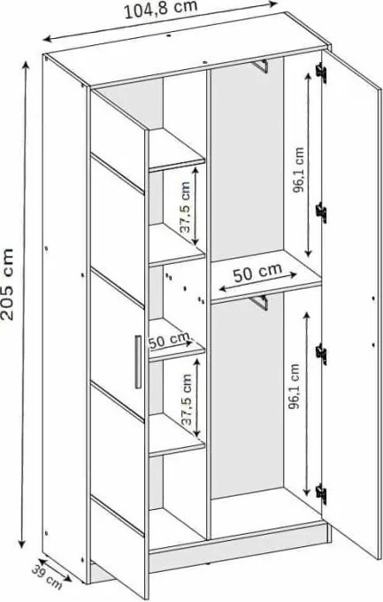 ROJ 13 Plus Előszobafal 158cm, Arany Tölgy
