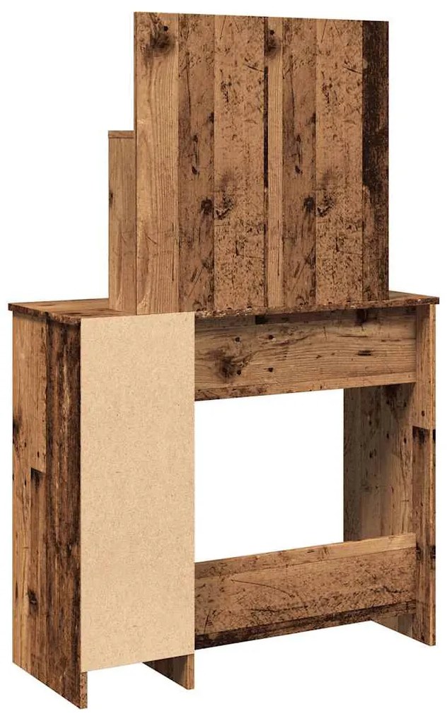 öltözőasztal tükörrel régi fa 86,5x35x136 cm
