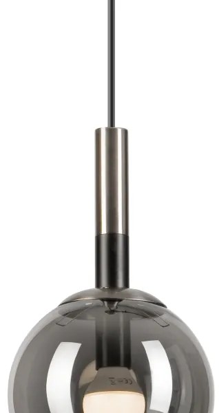 Csillár zsinóron ROLLO 1xE14/5W/230V matt króm/füstös