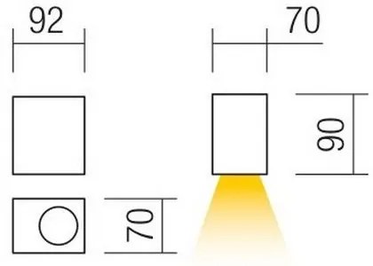 Redo 90151 - Kültéri fali lámpa  PUNTA 1xGU10/7W/230V IP44