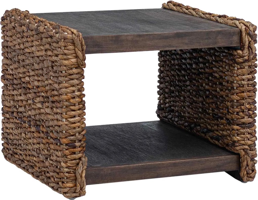 vidaXL Dohányzóasztal Természetes 45 x 45 x 45 cm Tömör Mahagóni Fa