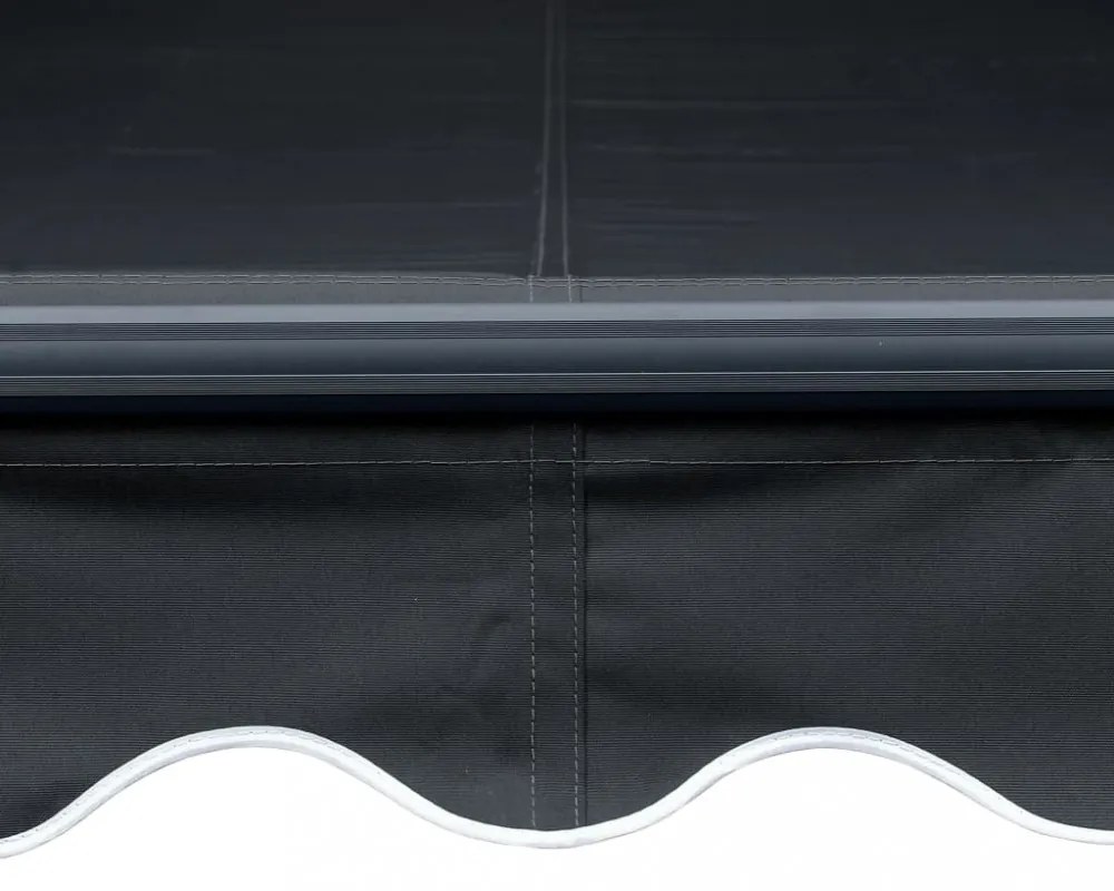 antracitszürke kézzel kihúzható LED-es napellenző 350 x 250 cm